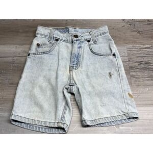 Vintage‎ Levis 550 Boys Sz 5 Denim Jean Shorts Light Wash Relaxed Fit Distressed